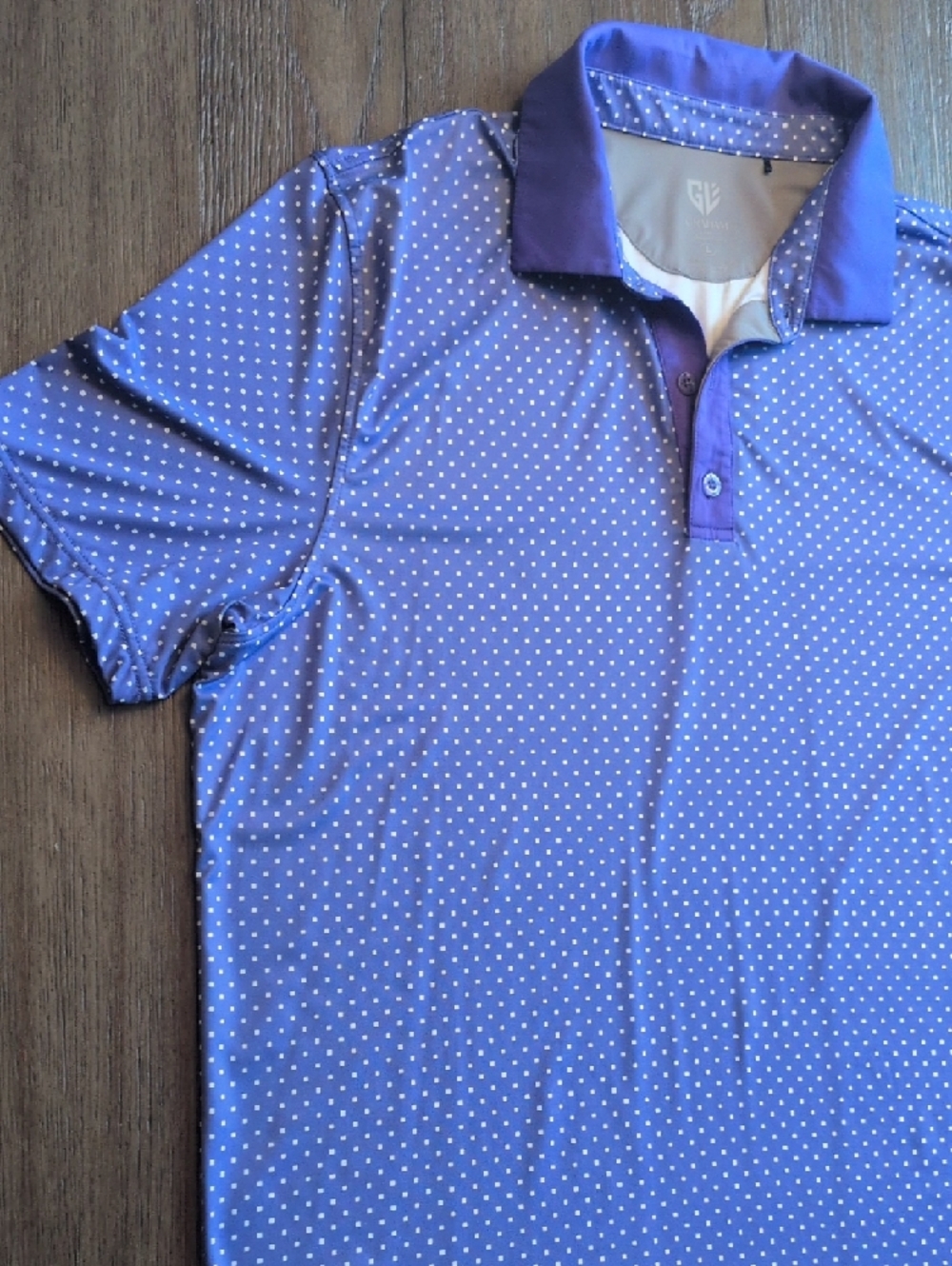 Men's Graham Luxe Purple Micro-Dot Performance Polo - Picture 3 of 6